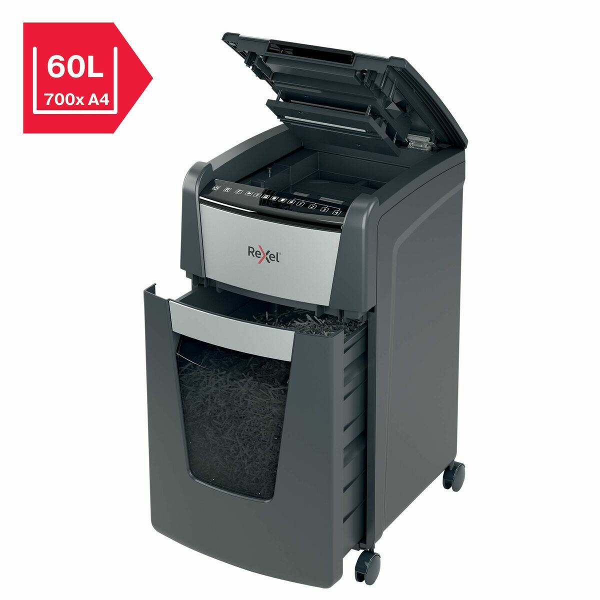 Dokumentförstörare Mikroskärande Rexel Optimum Auto+ 300M 60 L - 4