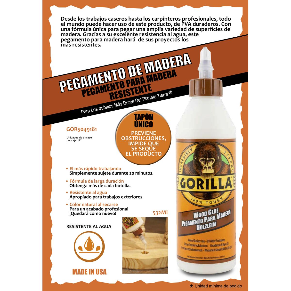 Vit svans Gorilla Glue Trä 532 ml Vit - 2