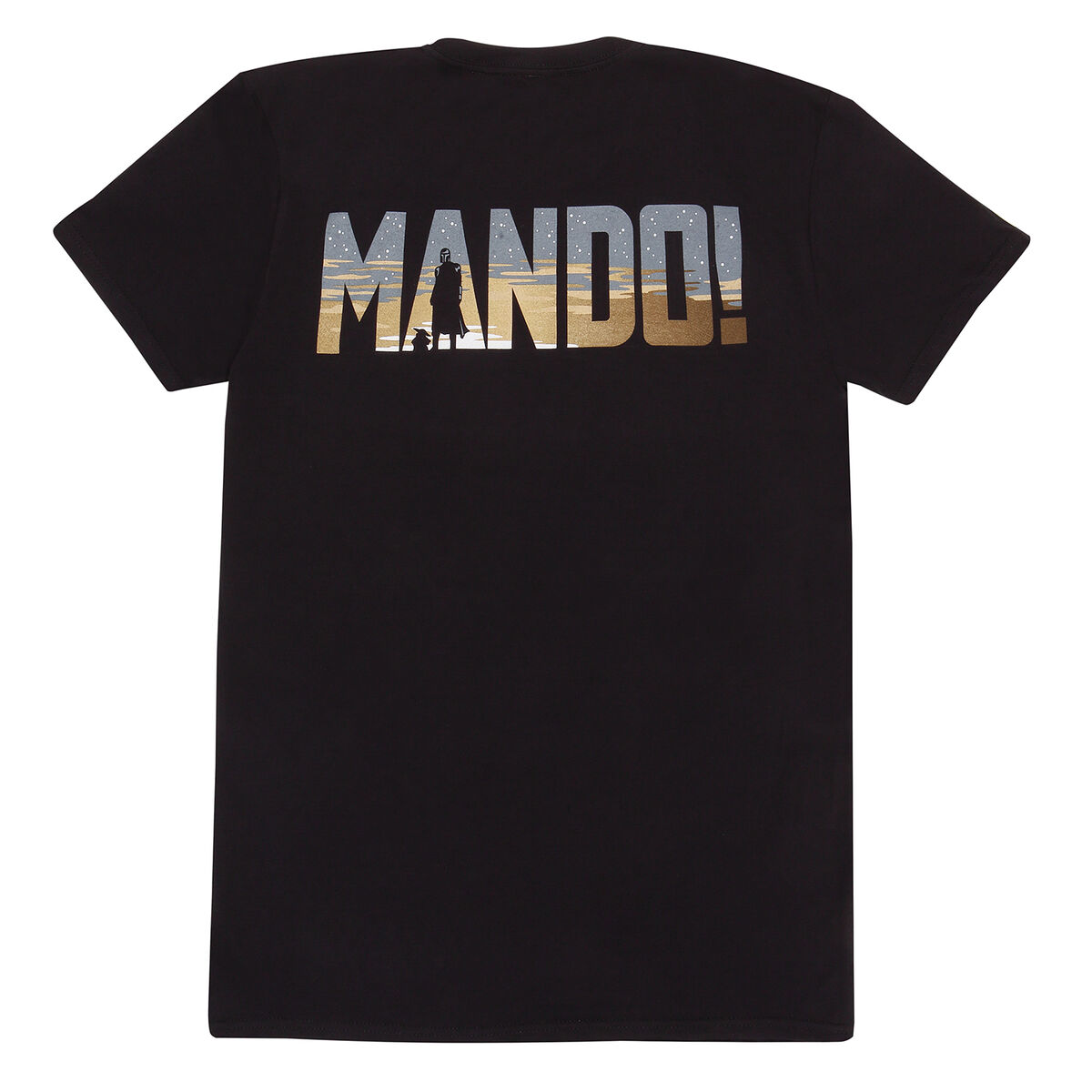 T-shirt med kortärm The Mandalorian Row of Helmets Svart Unisex - 2
