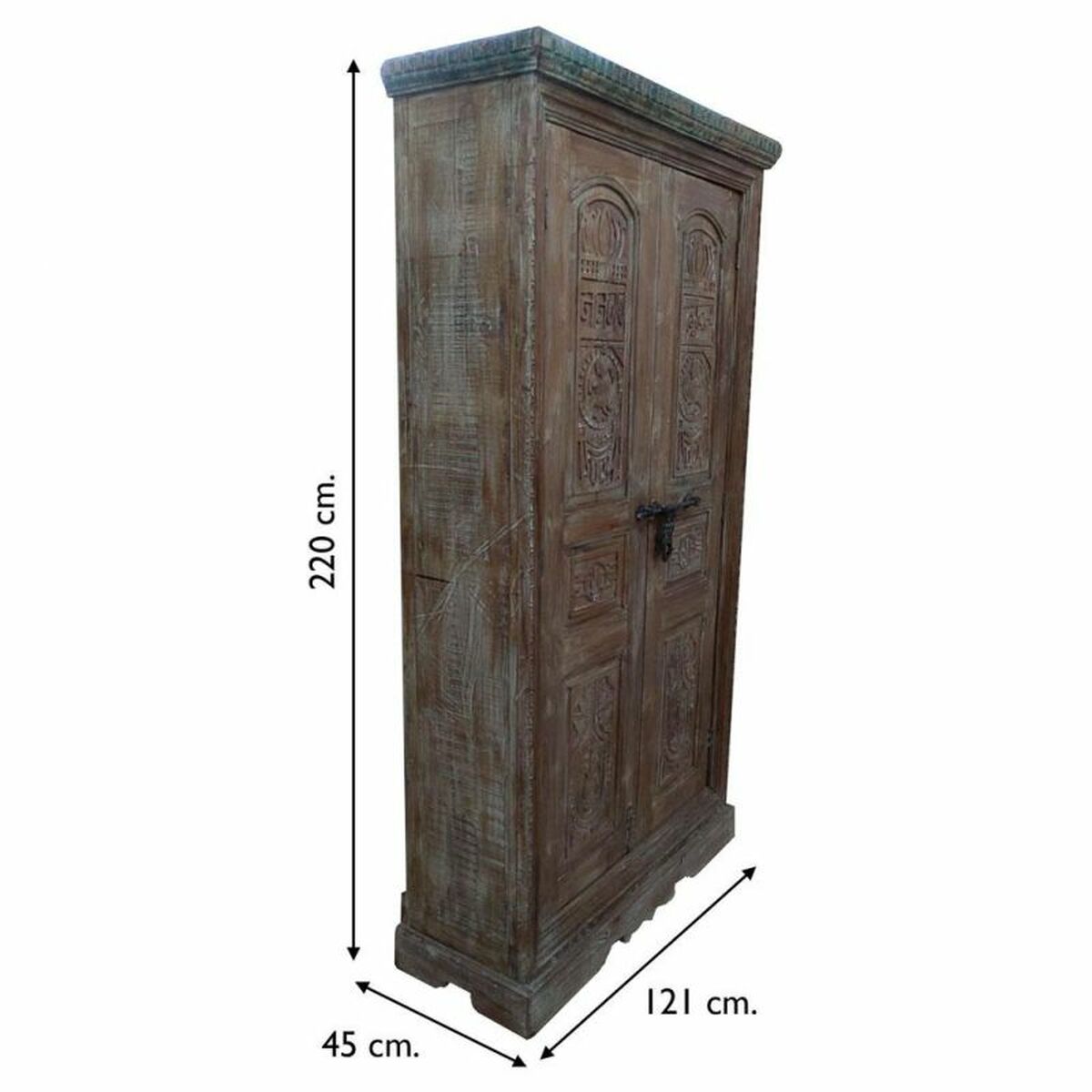 Skåp Alexandra House Living Brun Återvunnet Trä 45 x 220 x 121 cm - 6