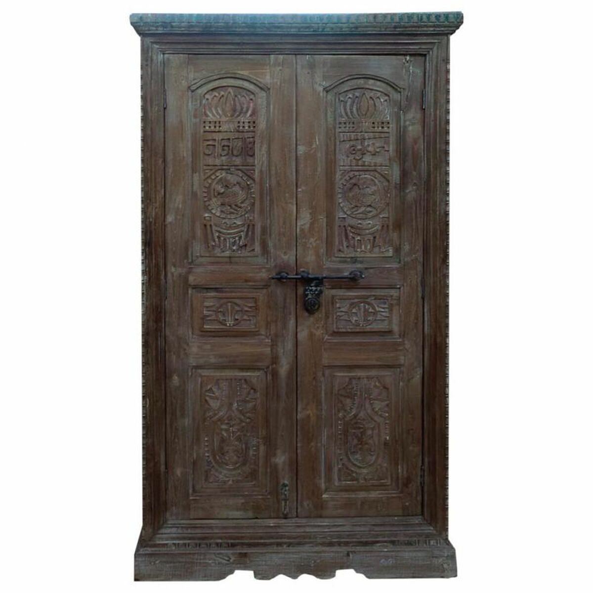 Skåp Alexandra House Living Brun Återvunnet Trä 45 x 220 x 121 cm - 3