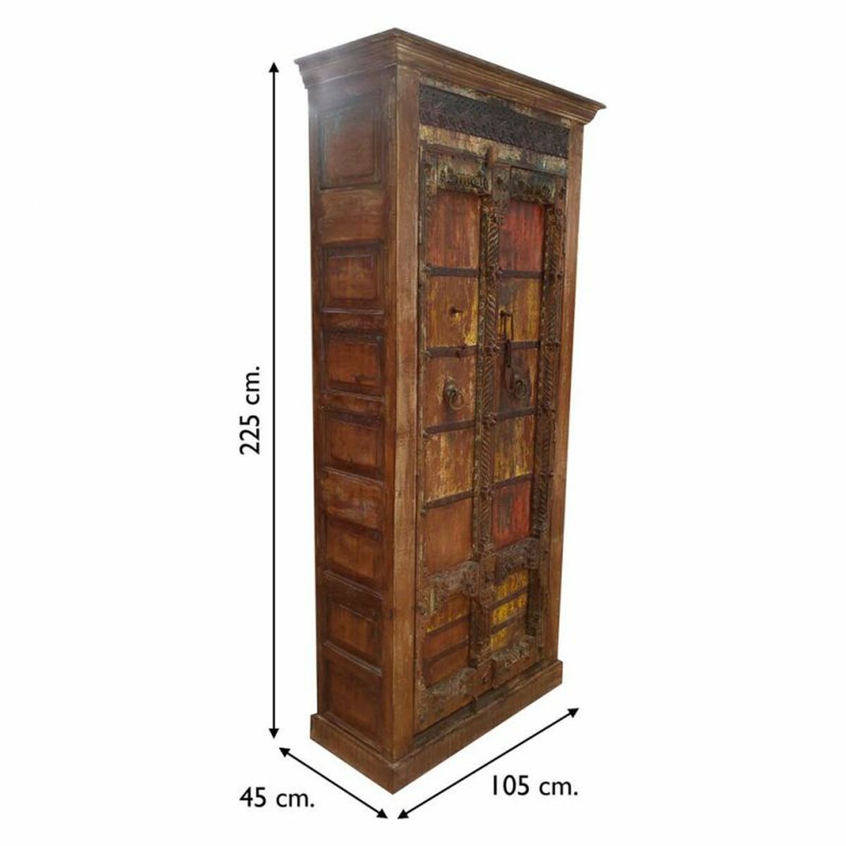 Skåp Alexandra House Living Brun Återvunnet Trä 45 x 225 x 105 cm - 6