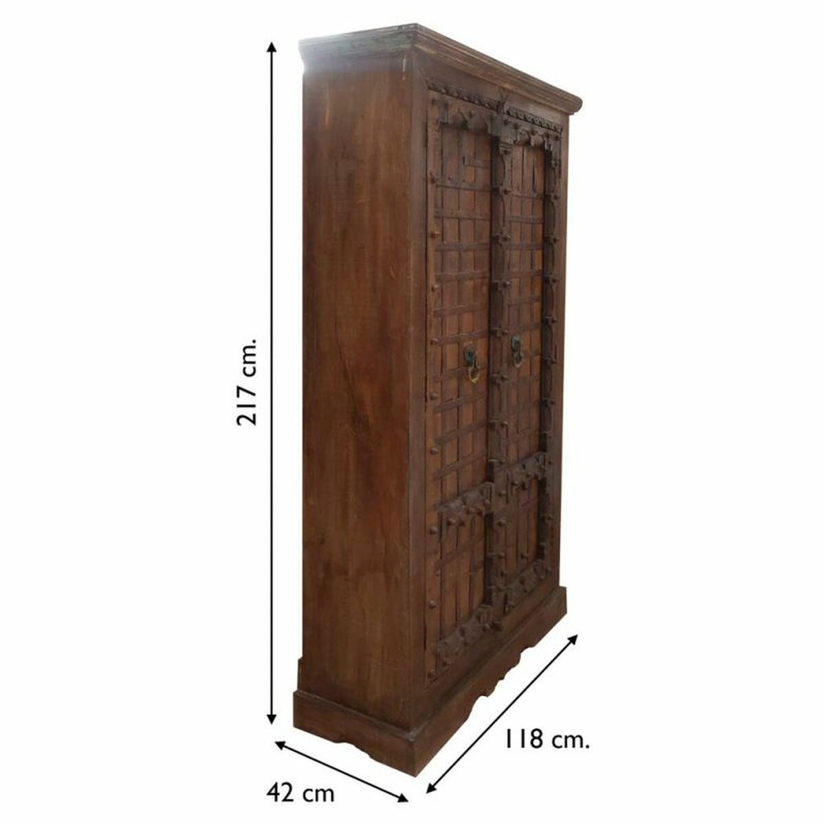 Skåp Alexandra House Living Brun Återvunnet Trä 42 x 217 x 118 cm - 5