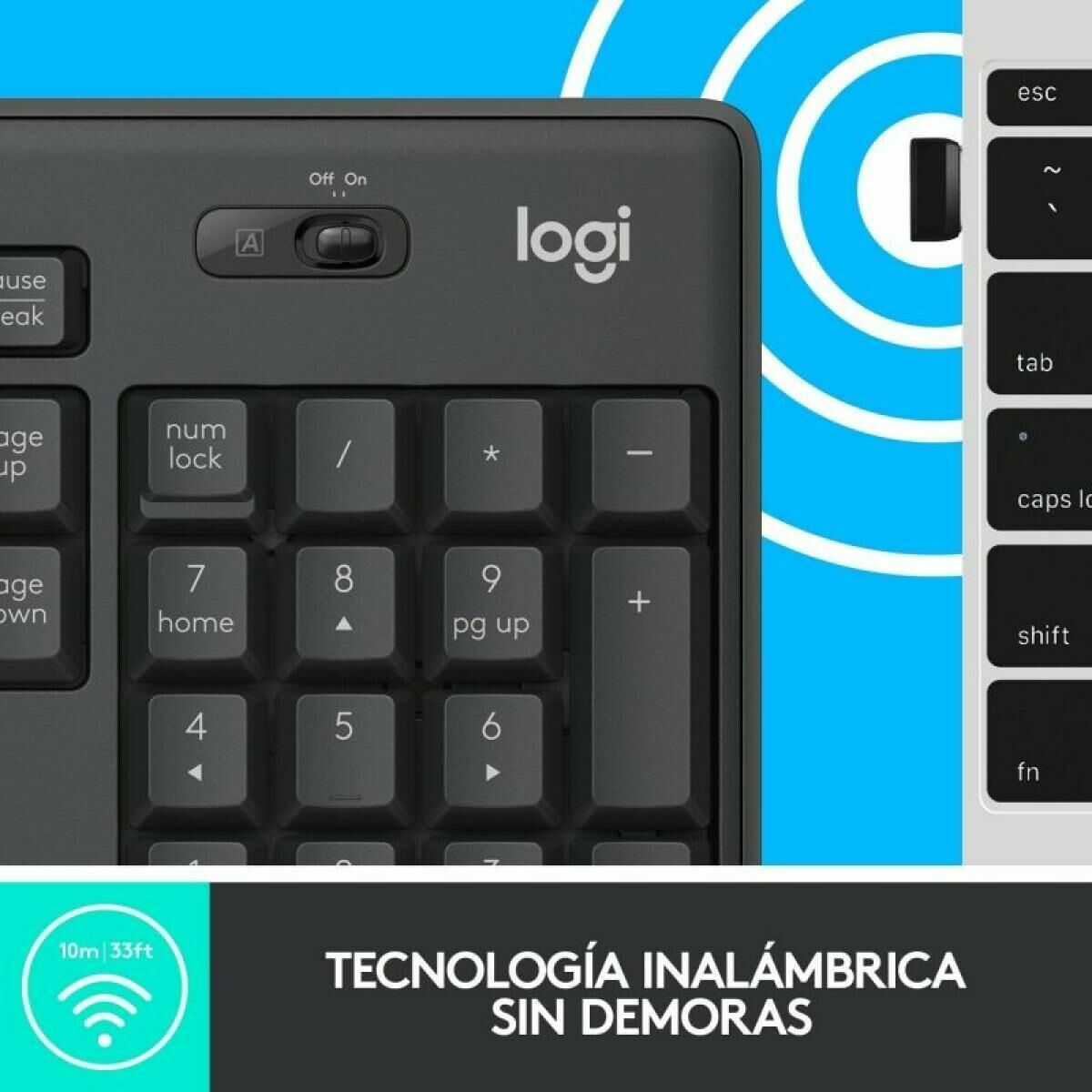Trådlöst Tangentbord och Mus Logitech MK295 Svart Qwerty Spanska - 4
