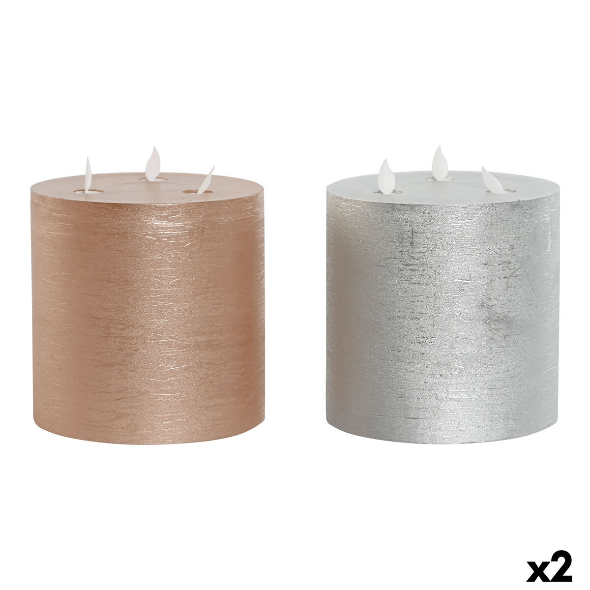 LED Ljus DKD Home Decor Gyllene Silvrig 15 x 15 x 15 cm (AA) (2 antal) - 5
