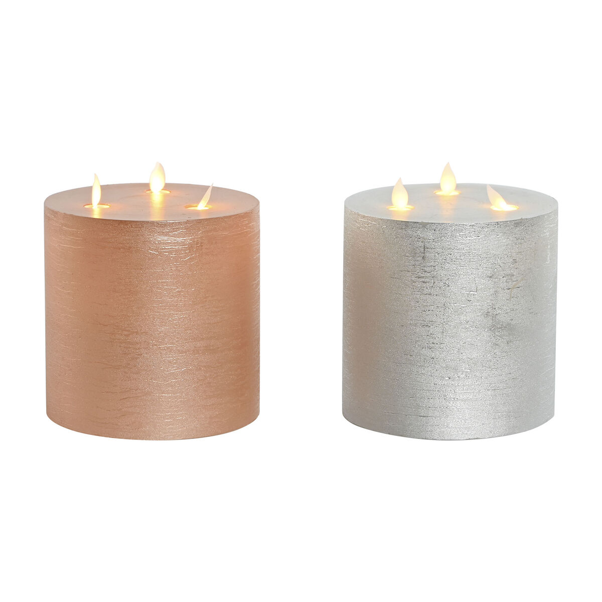 LED Ljus DKD Home Decor Gyllene Silvrig 15 x 15 x 15 cm (AA) (2 antal)