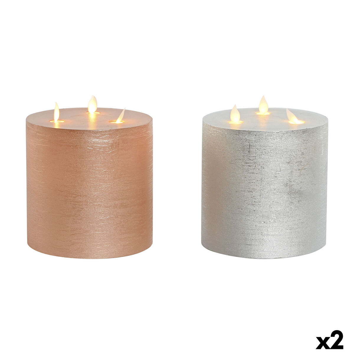LED Ljus DKD Home Decor Gyllene Silvrig 15 x 15 x 15 cm (AA) (2 antal) - 4