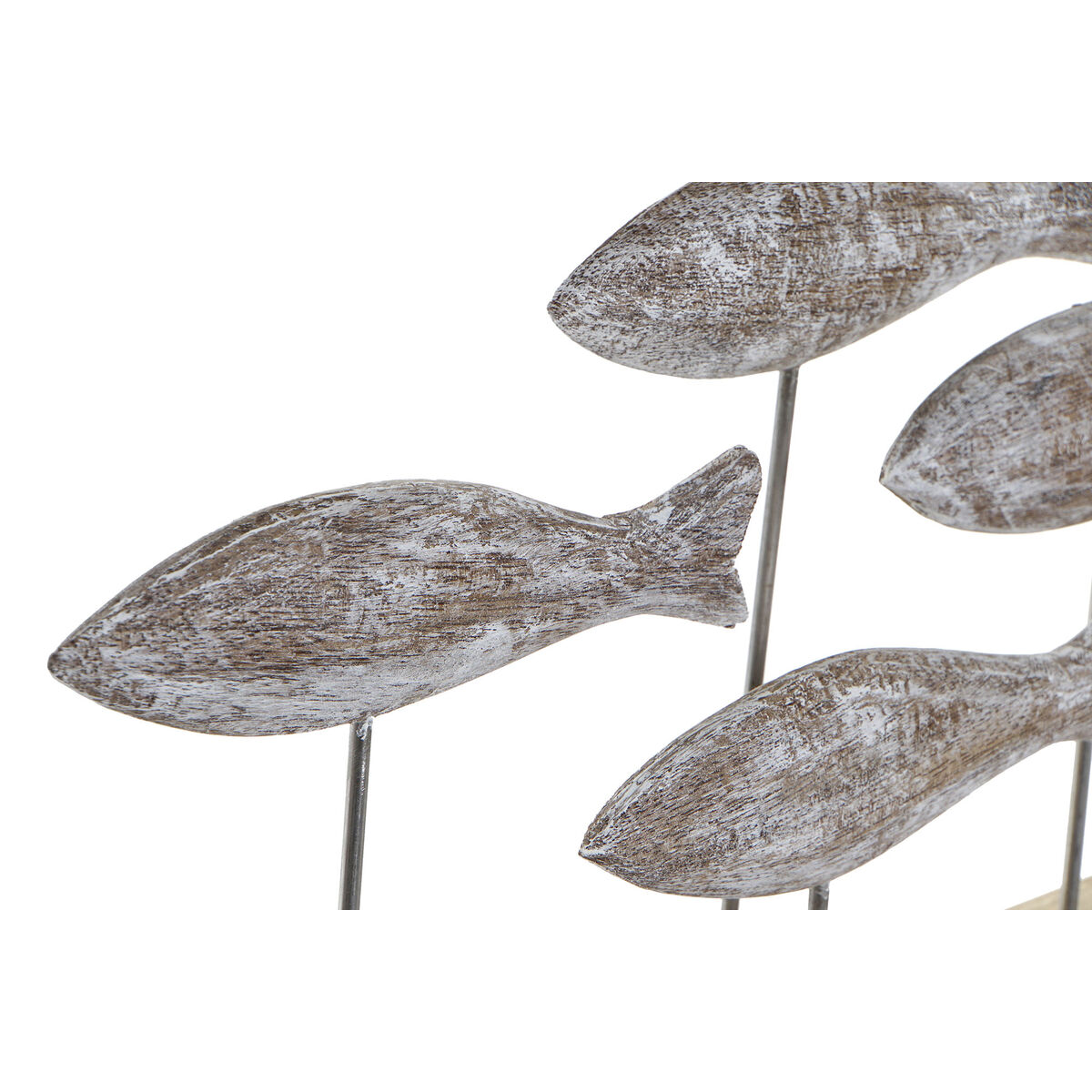 Prydnadsfigur DKD Home Decor Naturell Brun Vit Järn Mangoträ Sjöman Fiskar (65 x 9 x 31 cm) - 3