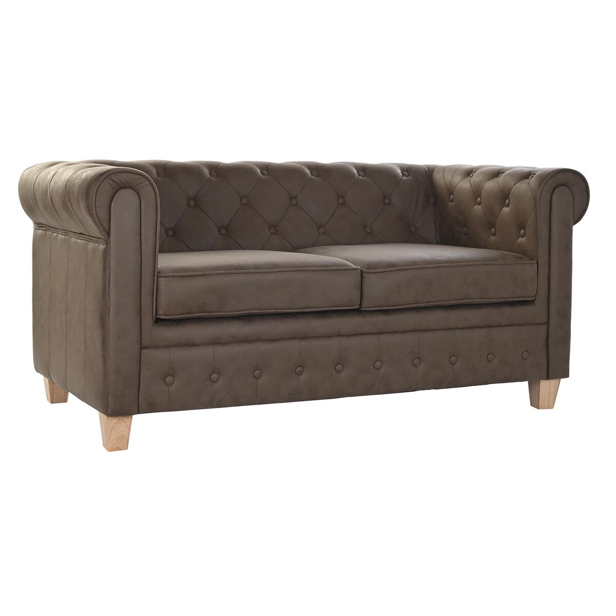 Soffa DKD Home Decor 151 x 82 x 70 cm Naturell Trä Brun Vintage