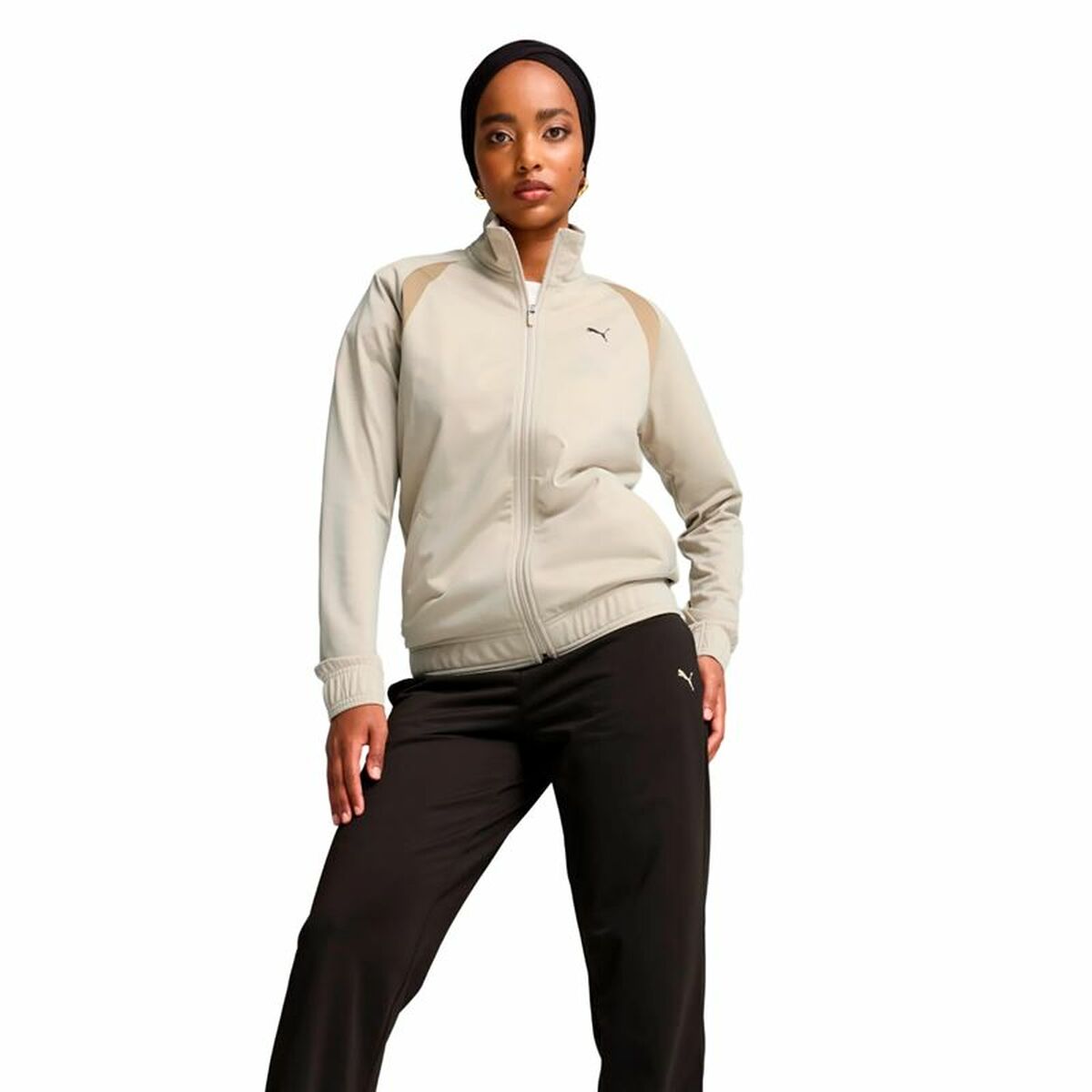 Träningsoverall, Dam Puma Classic Tricot Suit Op Beige - 3