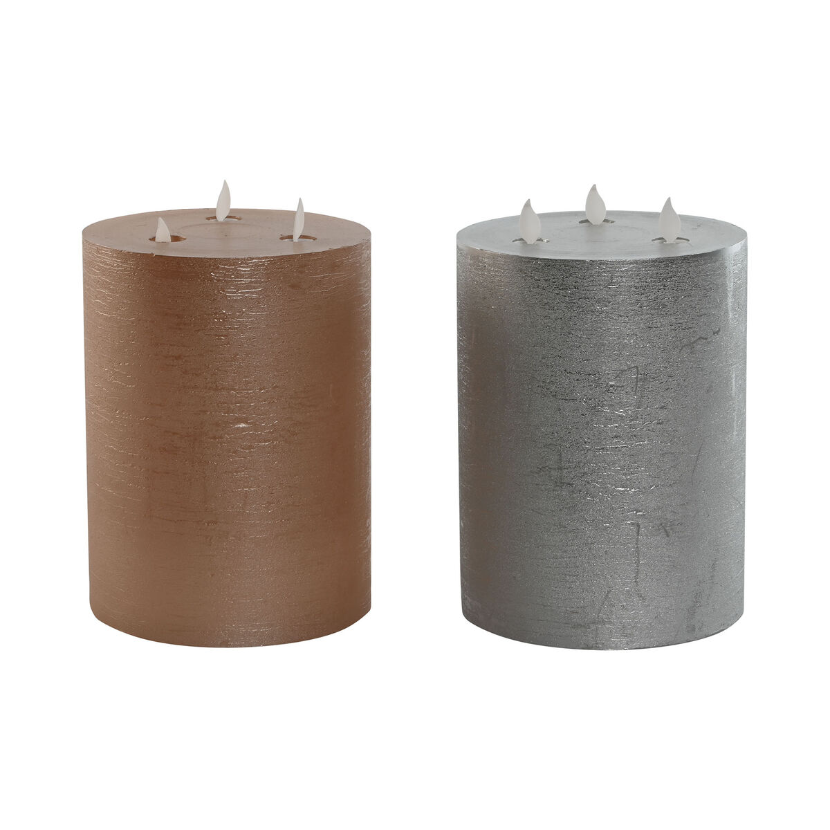 LED Ljus DKD Home Decor Gyllene Silvrig 15 x 15 x 20 cm (AA) (2 antal)