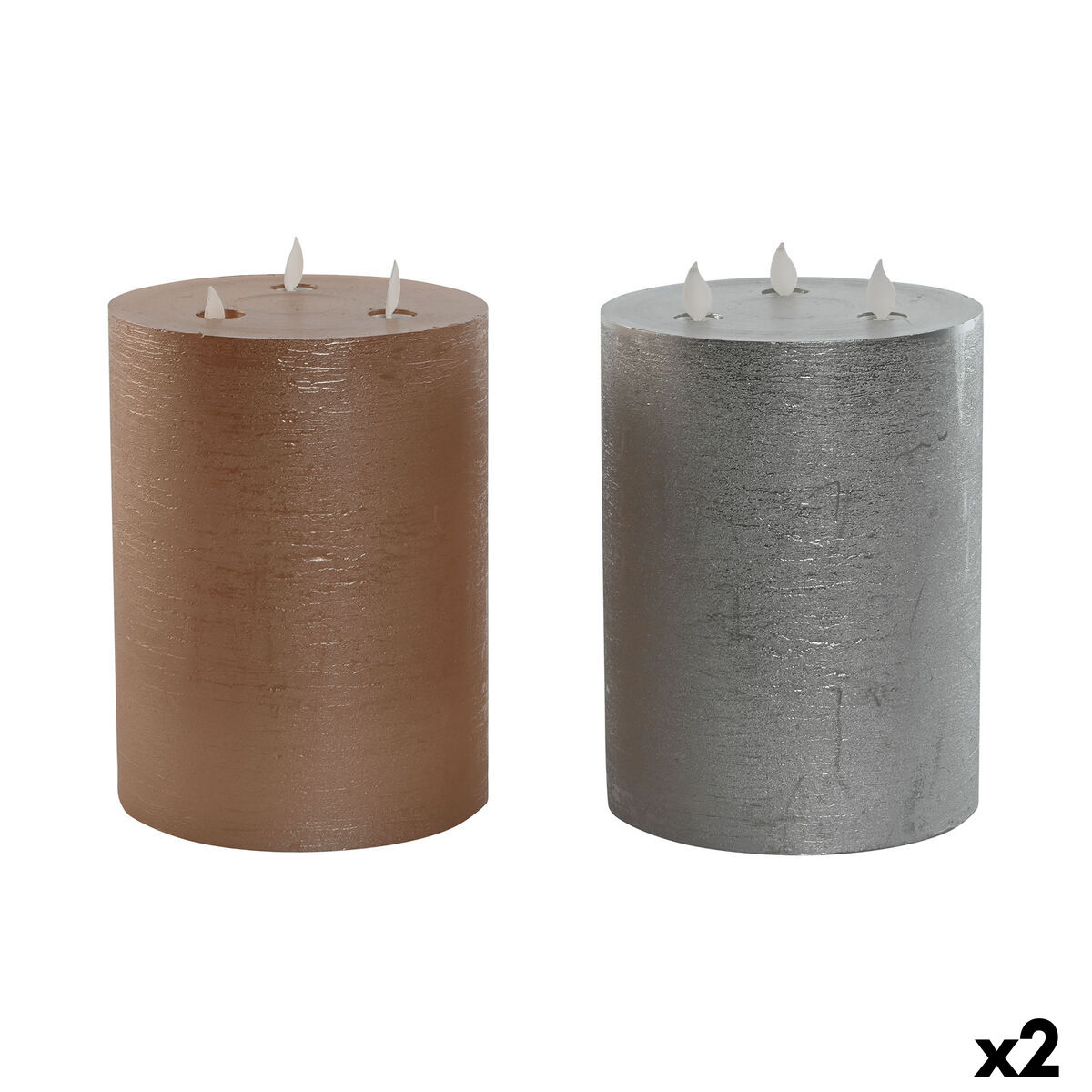 LED Ljus DKD Home Decor Gyllene Silvrig 15 x 15 x 20 cm (AA) (2 antal) - 4