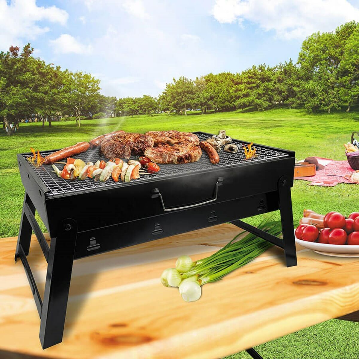Kolgrill med hjul Feel Maestro MR-1010 Svart Metall - 2