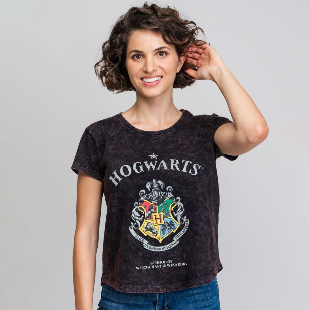 T-shirt med kortärm Dam Harry Potter Grå Mörkgrå - 7