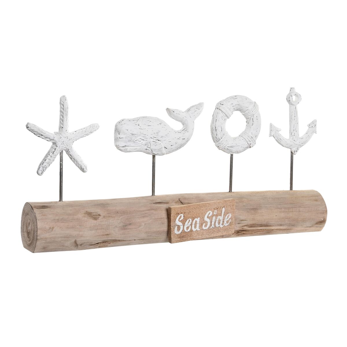 Prydnadsfigur DKD Home Decor Antikbehandlad Brun Vit Harts Mangoträ Val (57 x 10 x 28 cm)