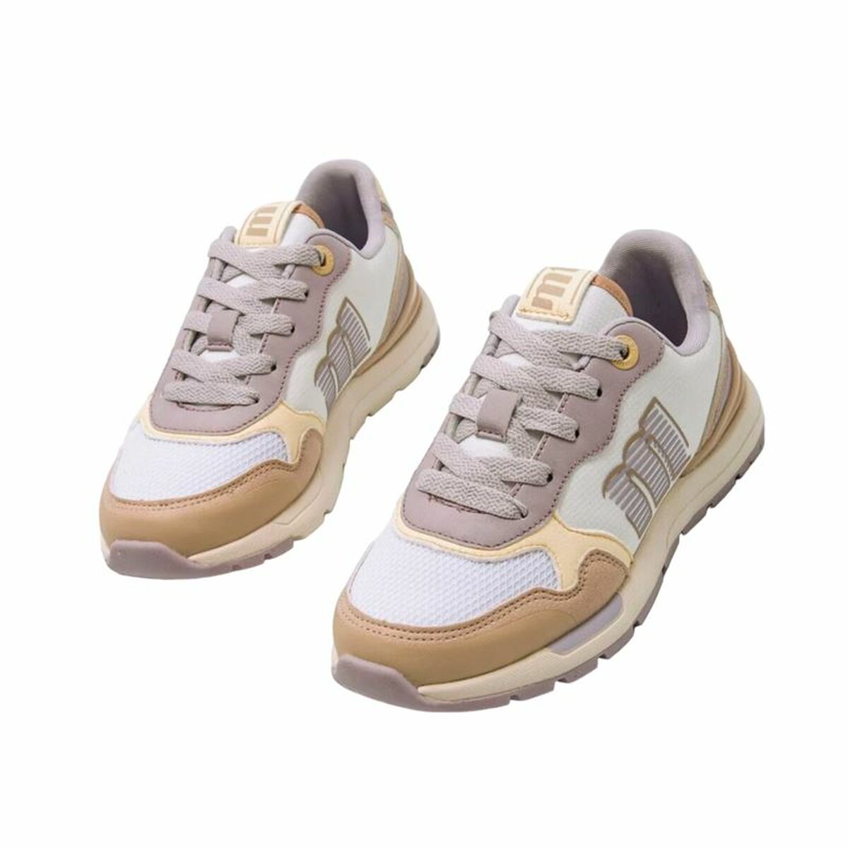 Sportskor Casual Mustang Compact Vit Ljusbrun - 3