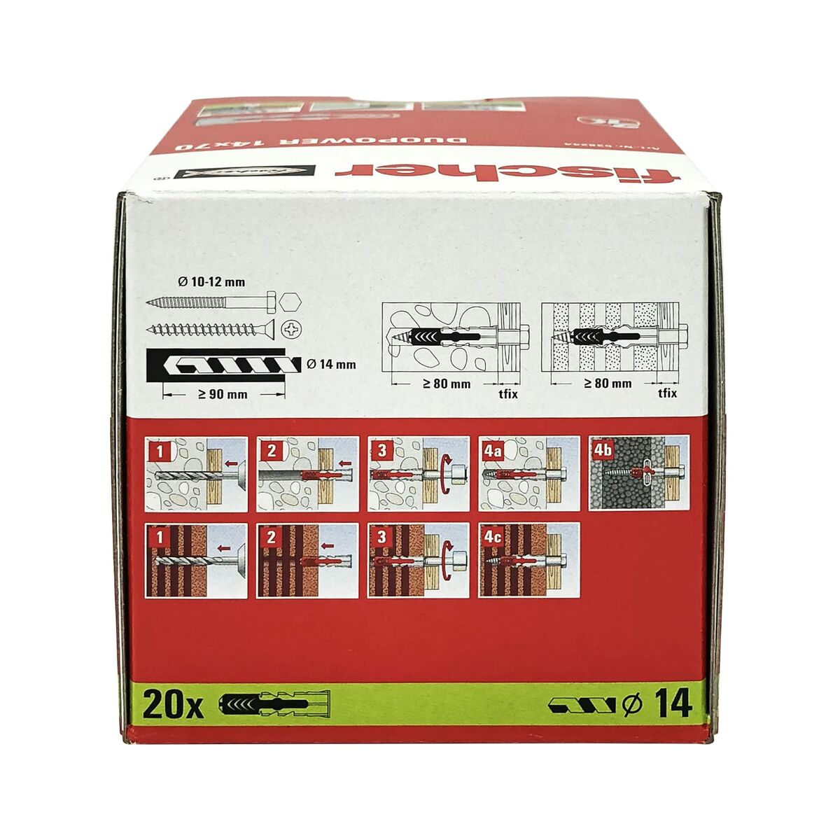 Dobbar Fischer DuoPower 538244 Ø 14 x 70 mm Nylon (20 antal) - 7