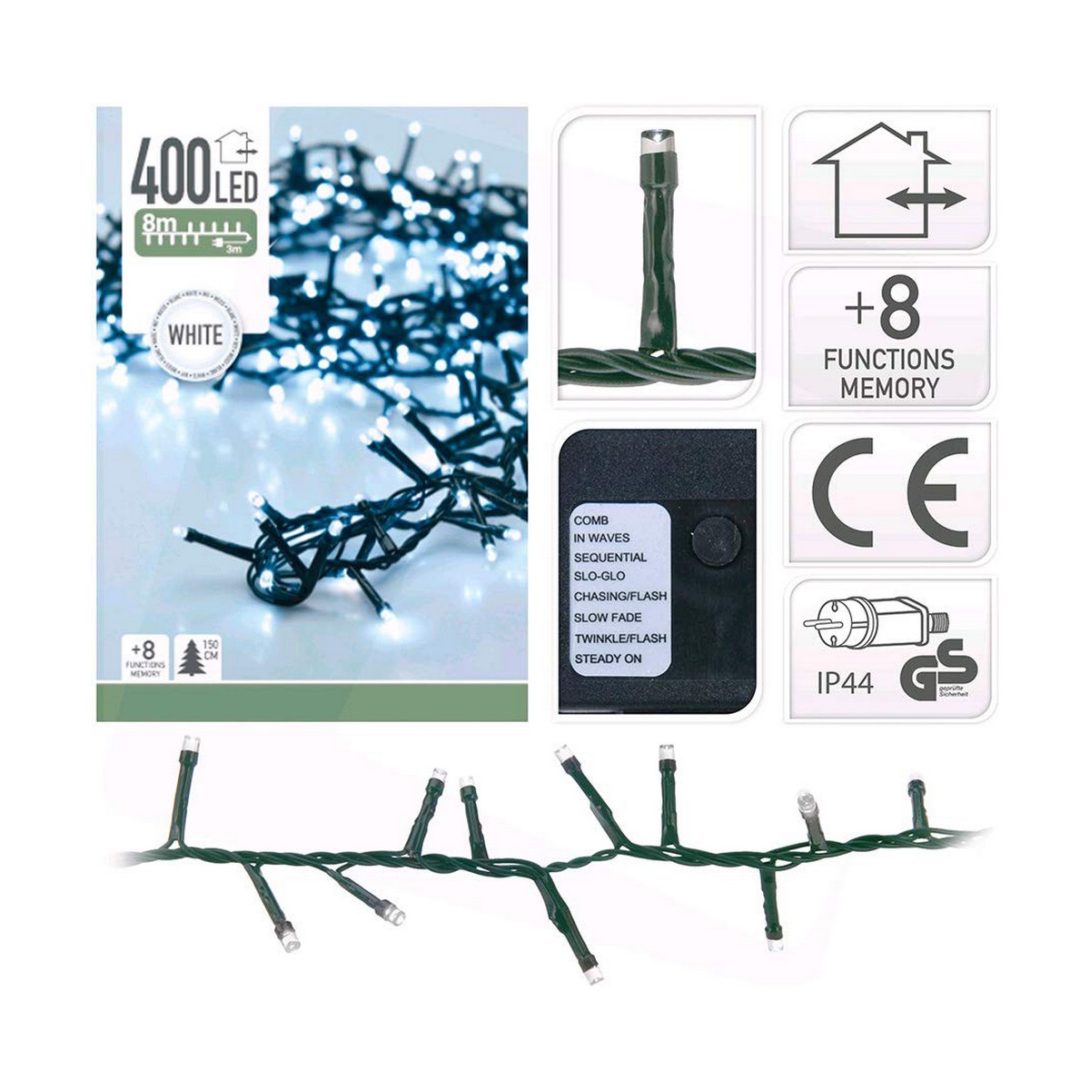 LED-krans Vit (11 m) - 4