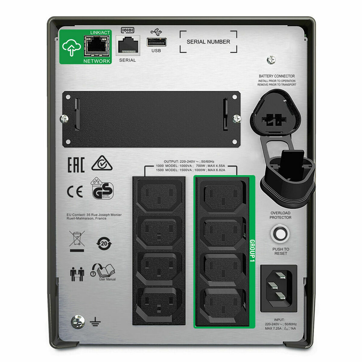 System för Avbrottsfri Strömförsörjning Interaktiv (UPS) APC SMT1000IC - 2