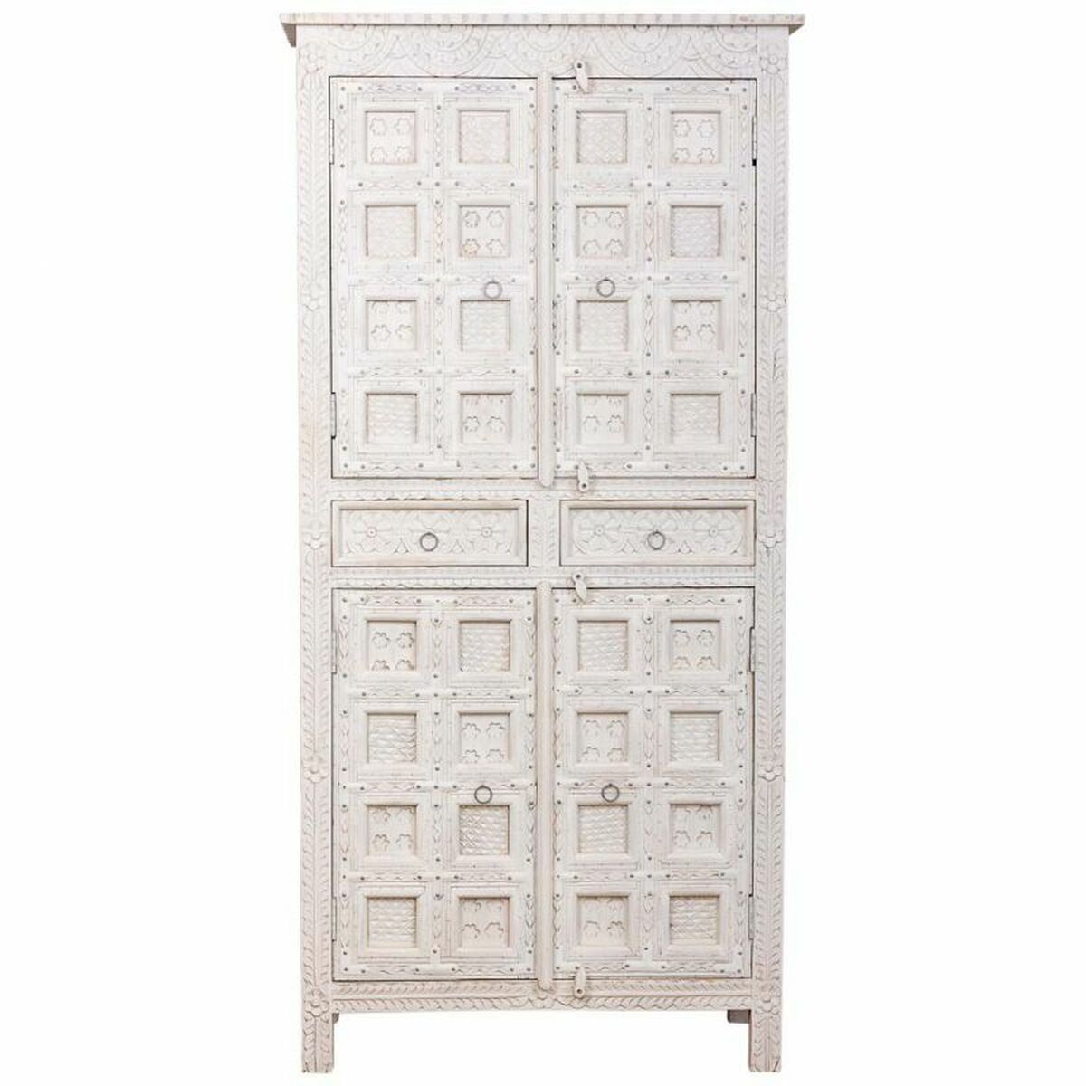 Garderob Alexandra House Living Vit Mangoträ 93 x 192 x 45 cm - 4