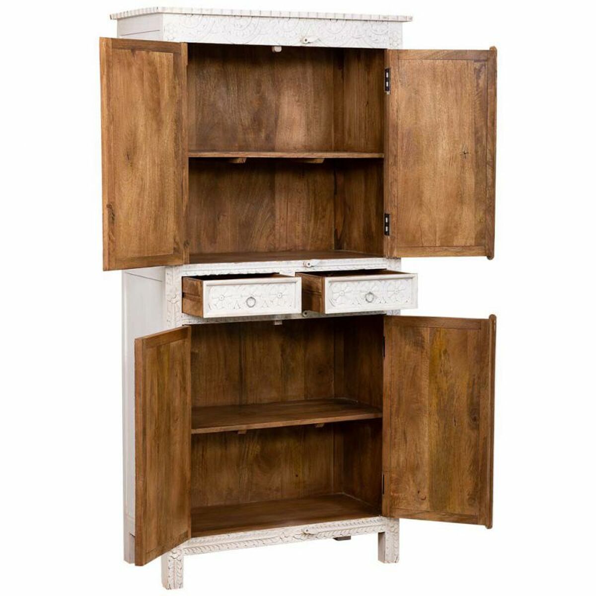 Garderob Alexandra House Living Vit Mangoträ 93 x 192 x 45 cm - 2