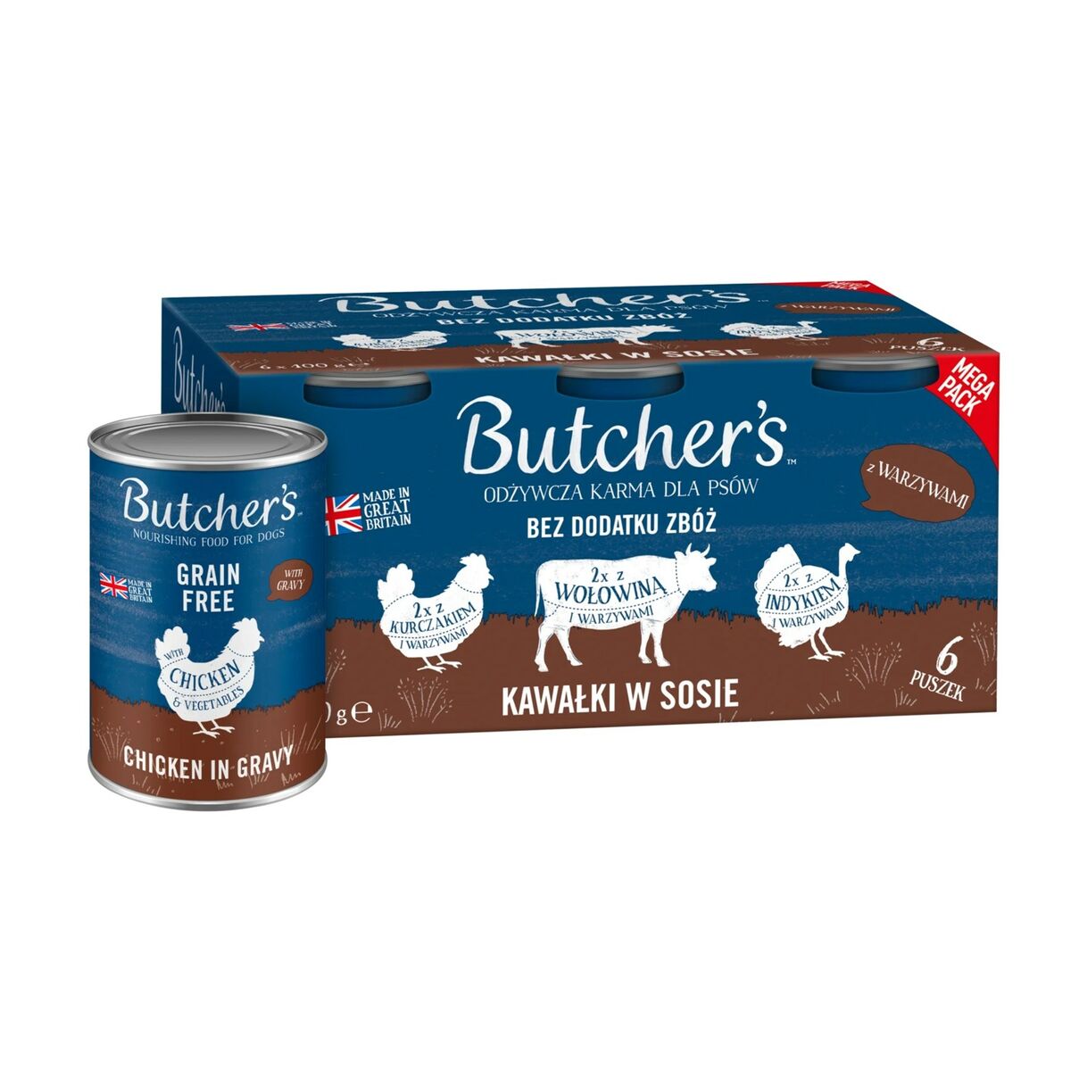 Våt mat Butcher's BUTCHER S Original Mega pack Kyckling 6 x 400 g