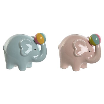 Sparbössa Home ESPRIT Dolomite Elefant 17 x 11 x 14,5 cm (2 antal)