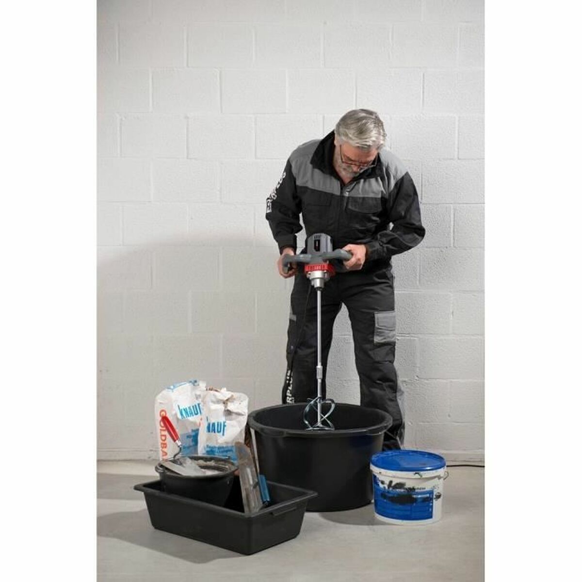 Färg- och murbruksmixer Powerplus Powe80070 Måla 1200 W - 11