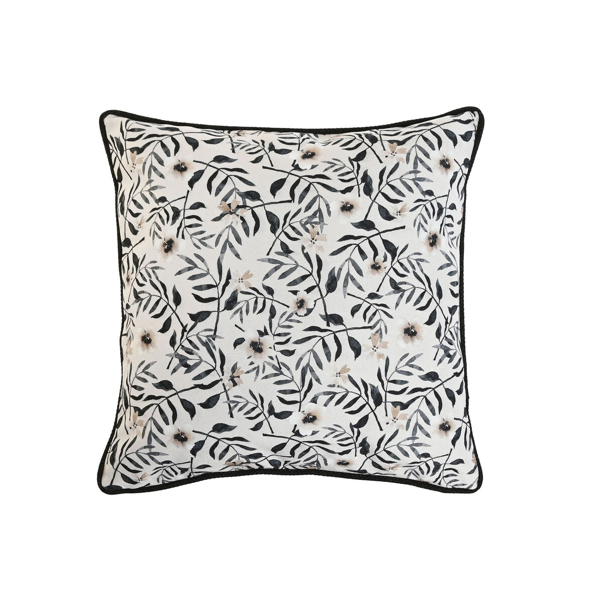 Kudde Home ESPRIT Vit Svart Utskriven 45 x 15 x 45 cm