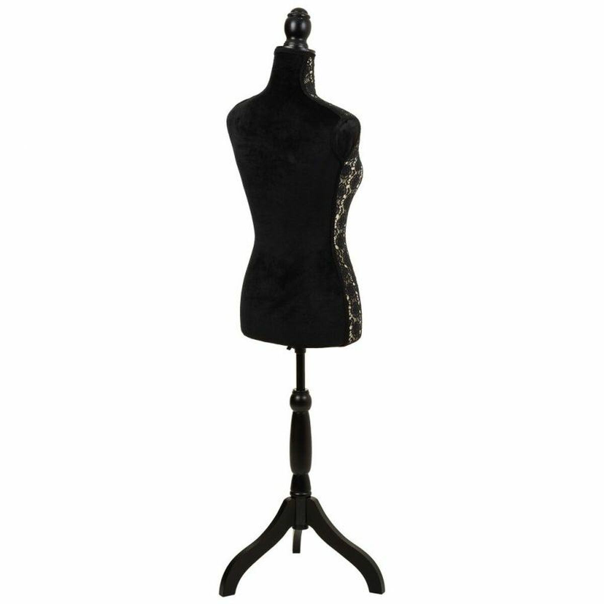 Mannekäng Alexandra House Living Svart Trä Tyg Polyetylen Furu Trä MDF 37 x 168 x 24 cm - 5