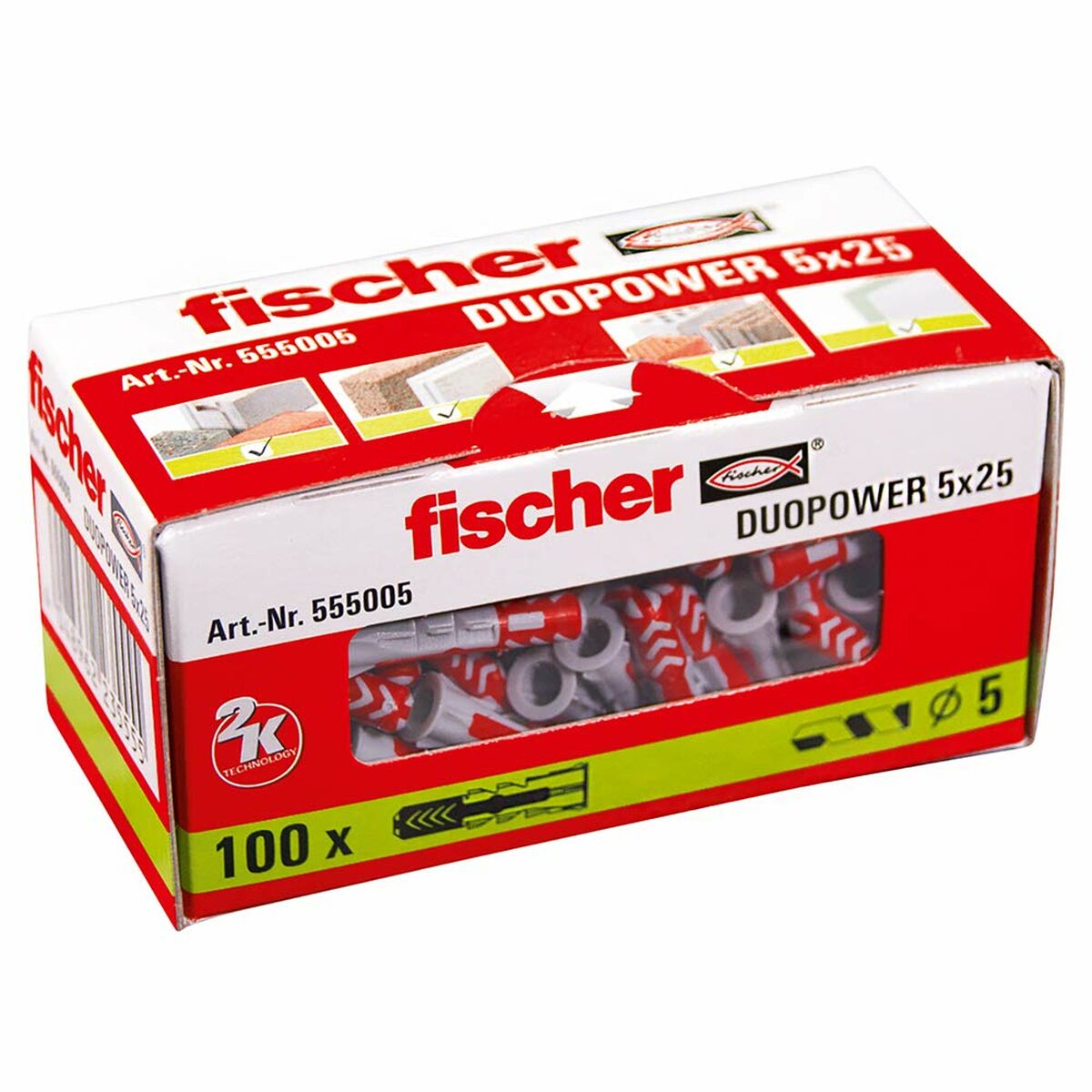 Dobbar Fischer DuoPower 555005 Ø 5 x 25 mm Nylon (100 antal) - 4