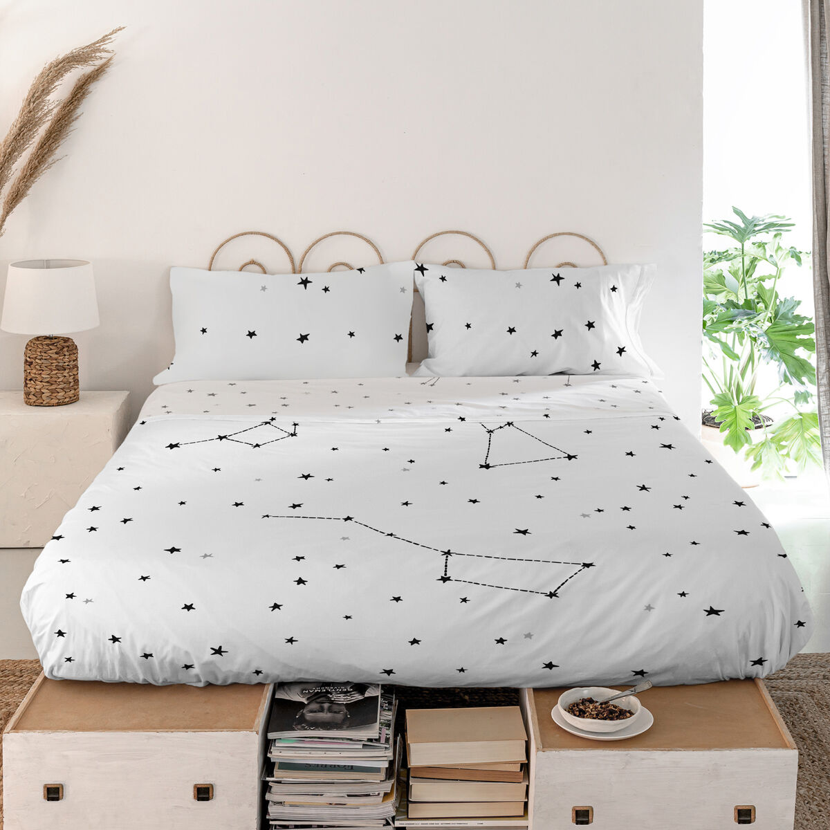 Överlakan HappyFriday Blanc Constellation Multicolour 160 x 270 cm (Stjärnor) - 5