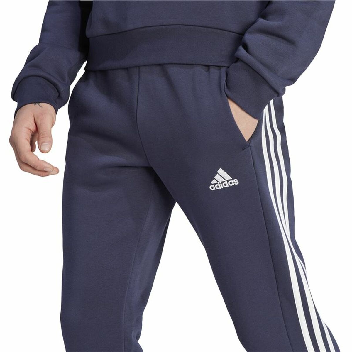 Långa träningsbyxor Adidas 3S Fl Tc Pt Svart Män - 3