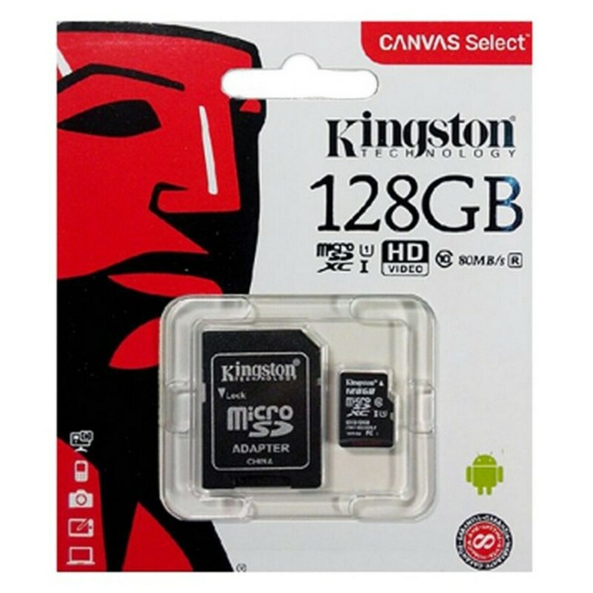 Micro-SD Minneskort med Adapter Kingston SDCS2 100 MB/s exFAT - 18