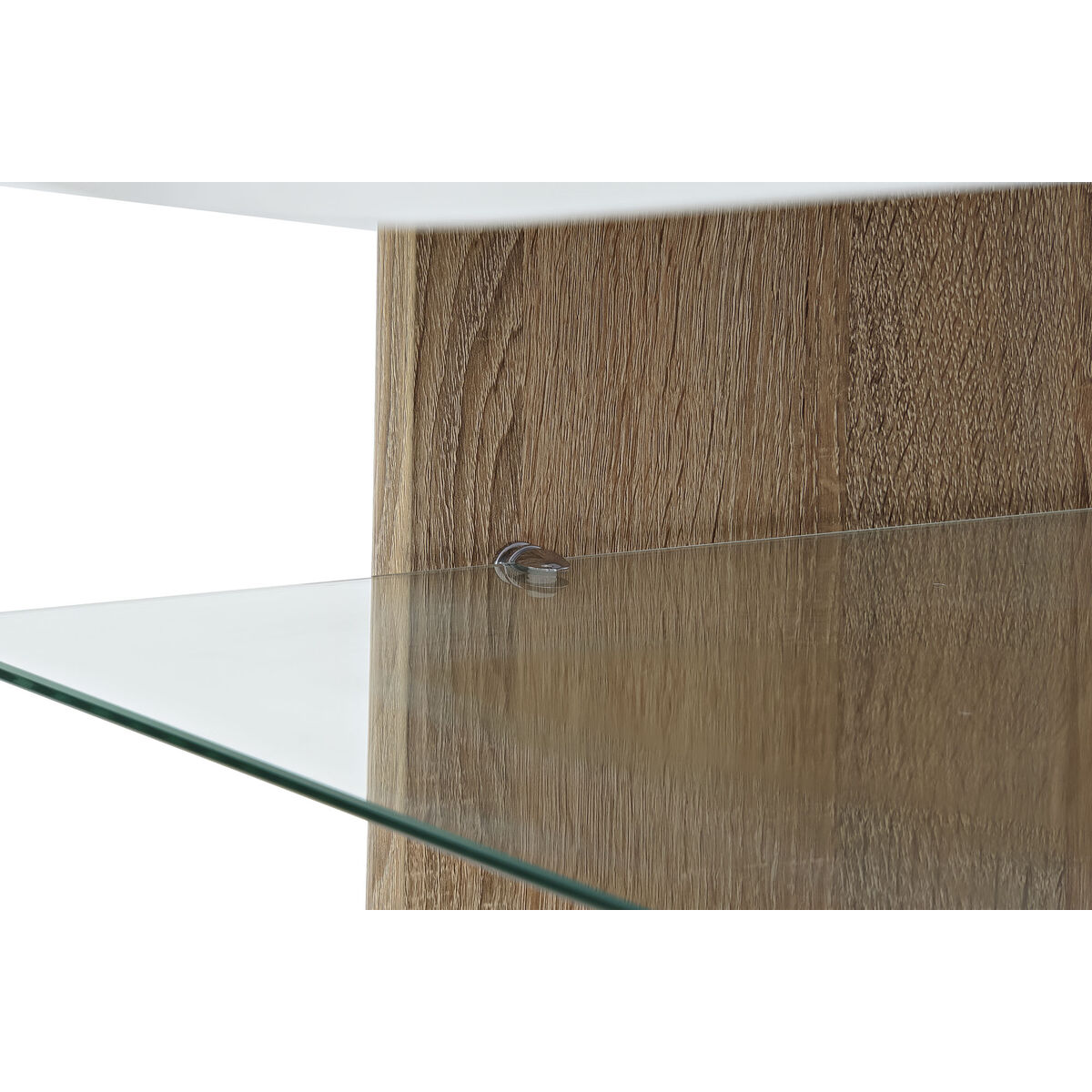 Sidobord DKD Home Decor Vit Brun Glas Trä MDF 110 x 60 x 45 cm - 4