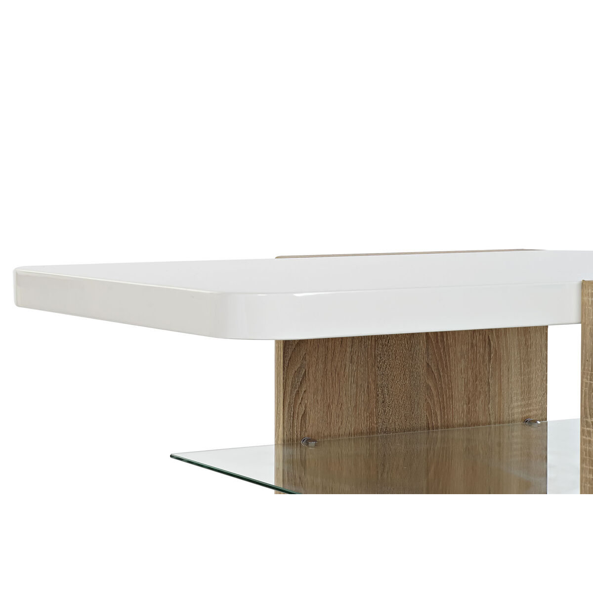 Sidobord DKD Home Decor Vit Brun Glas Trä MDF 110 x 60 x 45 cm - 10