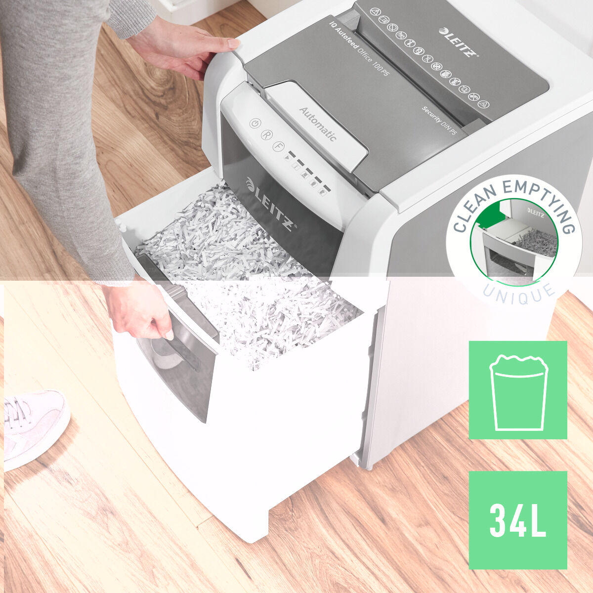 Dokumentförstörare Mikroskärande Leitz IQ 100 Autofeed - 7