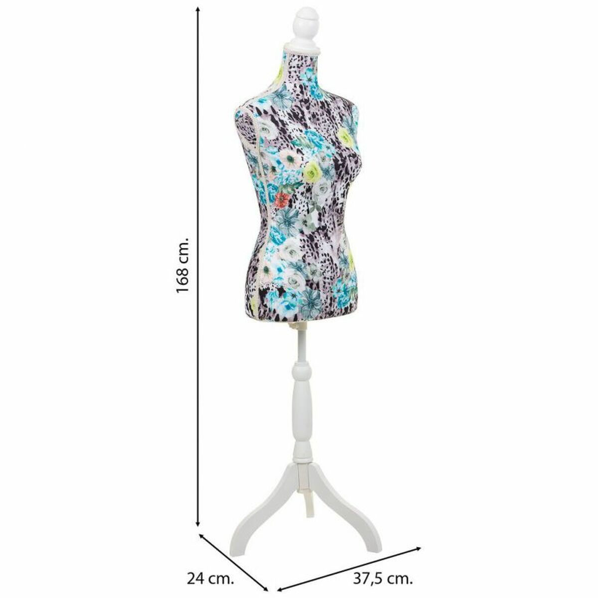 Mannekäng Alexandra House Living Blå Polyester Trä Polyetylen Furu Trä MDF 37 x 168 x 24 cm - 3