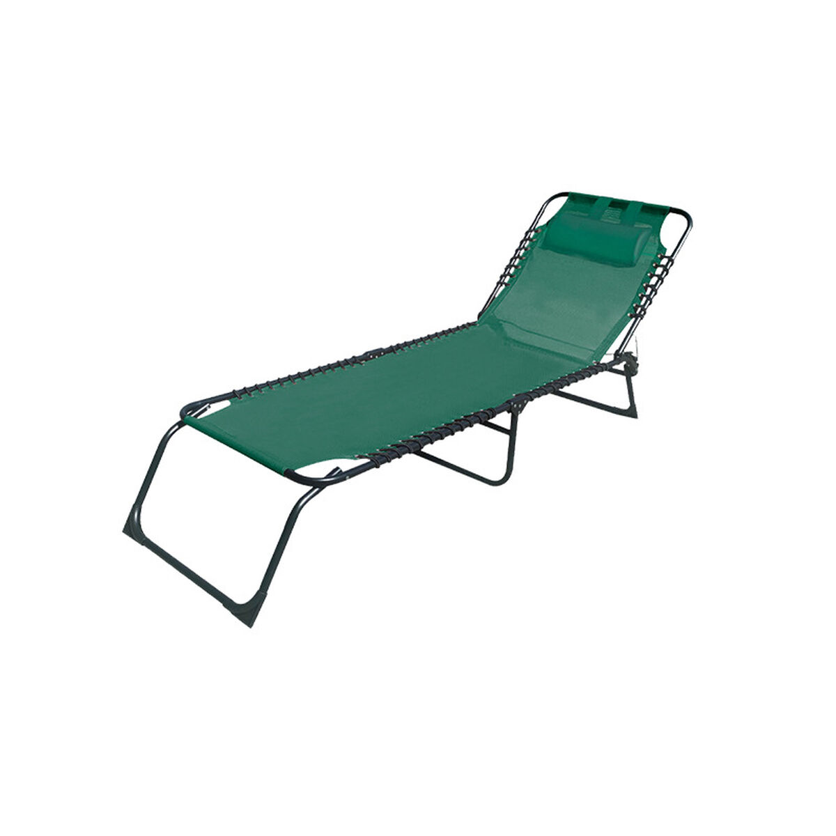 Marbueno Hopfällbar Stål Solstol Med Kudde Trädgård och Pool 190X58X27 cm Grön 10002