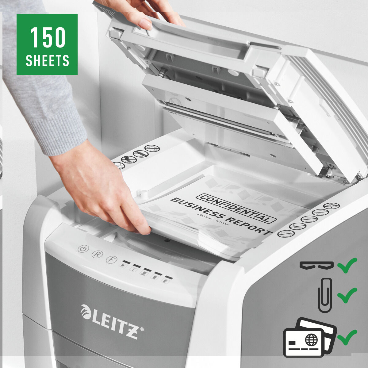 Dokumentförstörare Leitz IQ 150 Autofeed P4 - 5