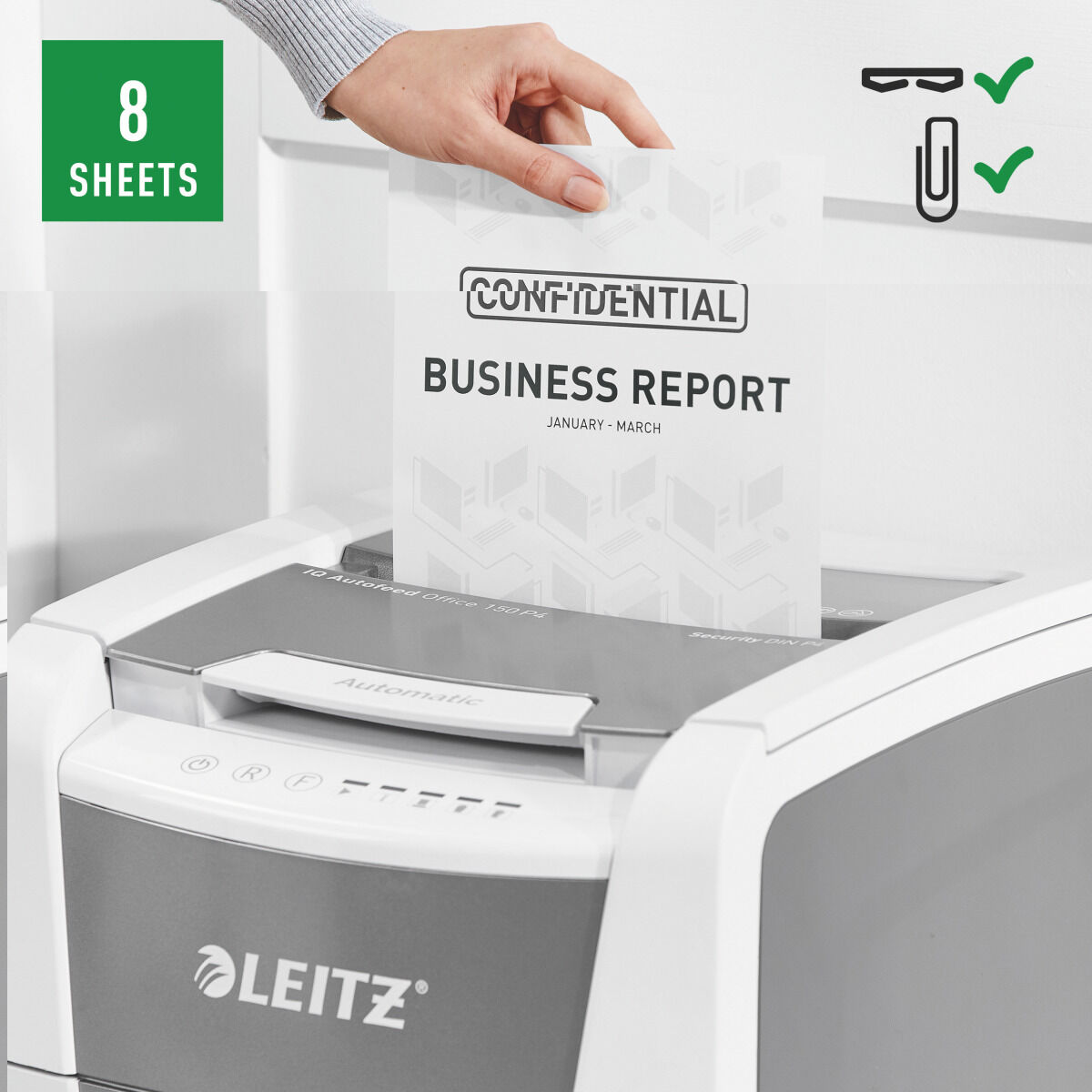 Dokumentförstörare Leitz IQ 150 Autofeed P4 - 6