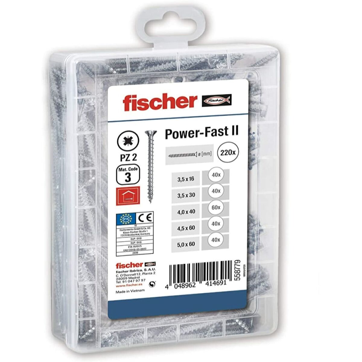 Låda med skruvar Fischer 220 Delar - 5
