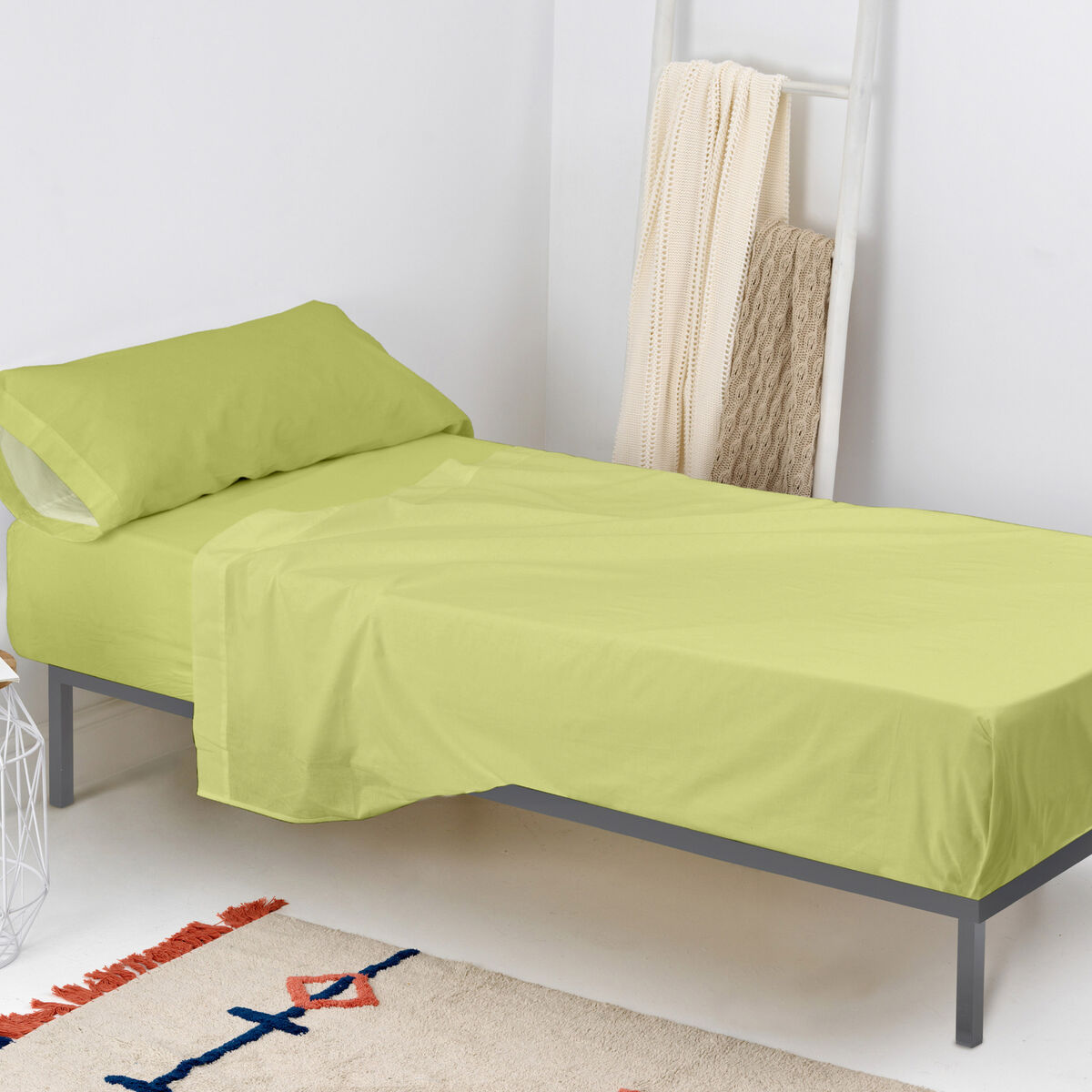Underlakan HappyFriday BASIC KIDS Grön 105 x 200 x 32 cm - 2