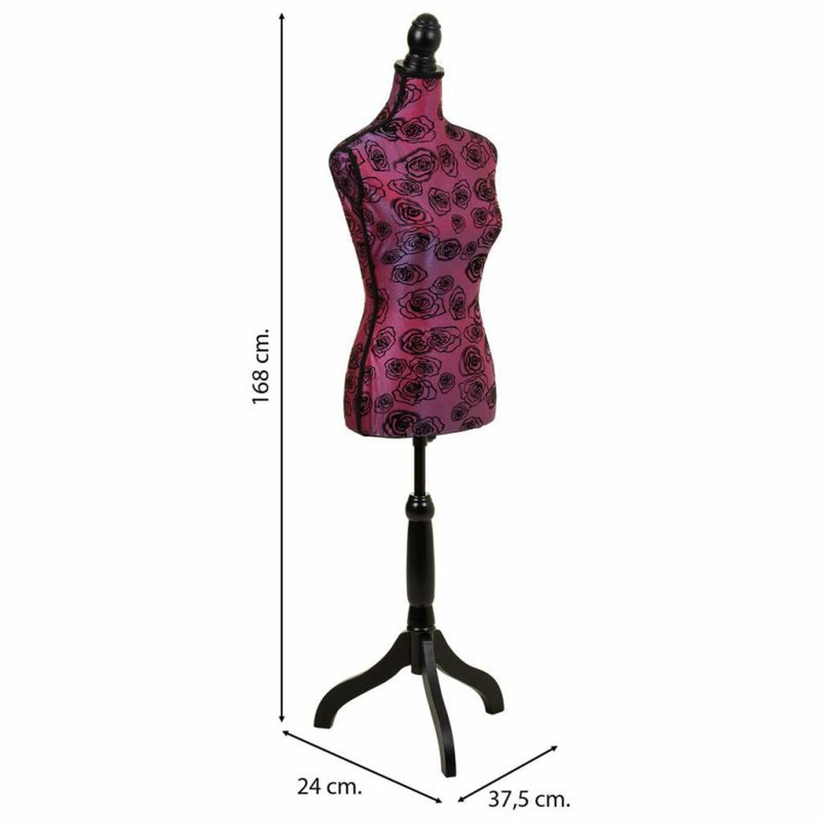 Mannekäng Alexandra House Living Röd Polyester Trä Polyetylen Furu Trä MDF 37 x 168 x 24 cm - 4