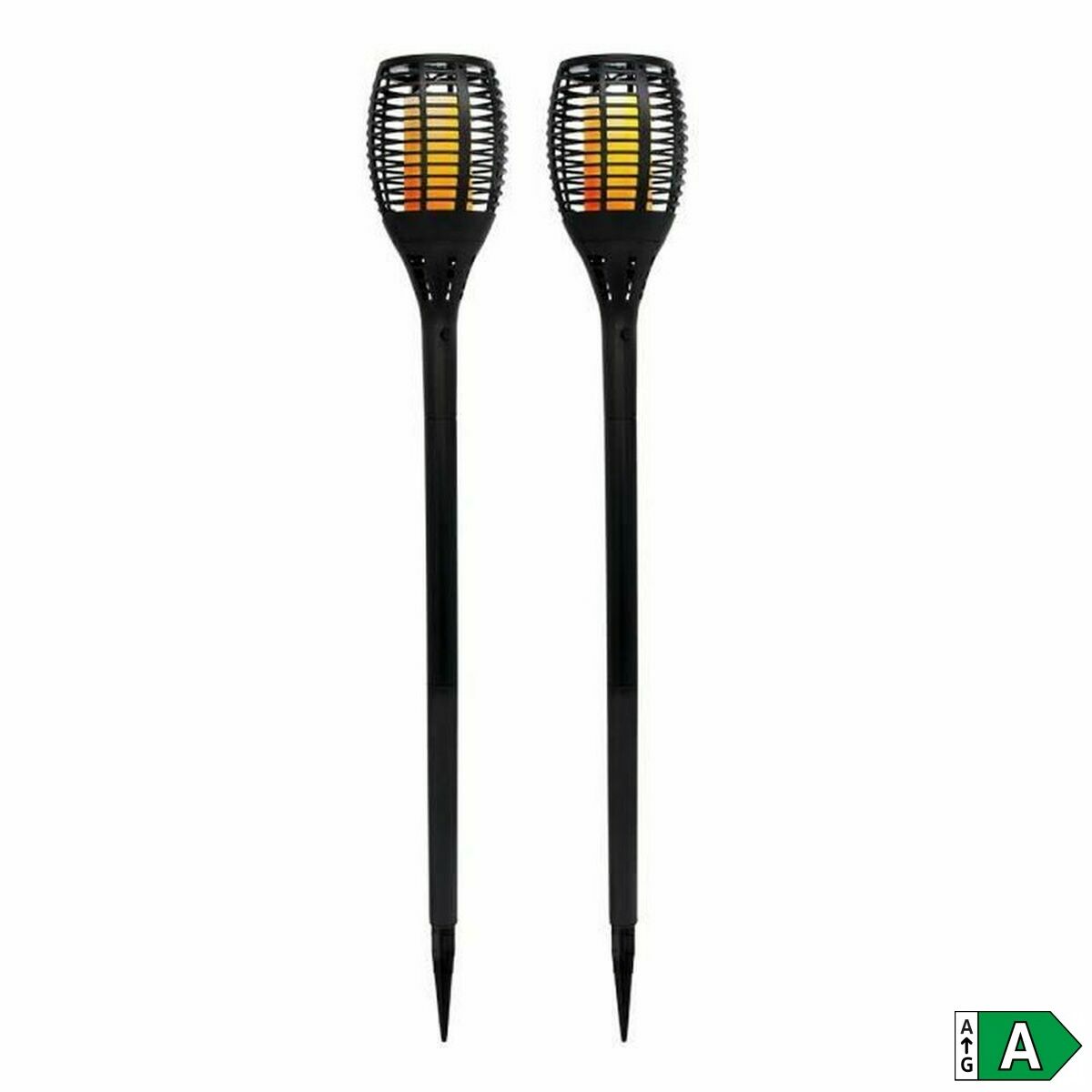 Trädgårdsfackla med solceller Lumi Garden Maity Sun Mini Svart Plast 70 cm (2 antal) - 2