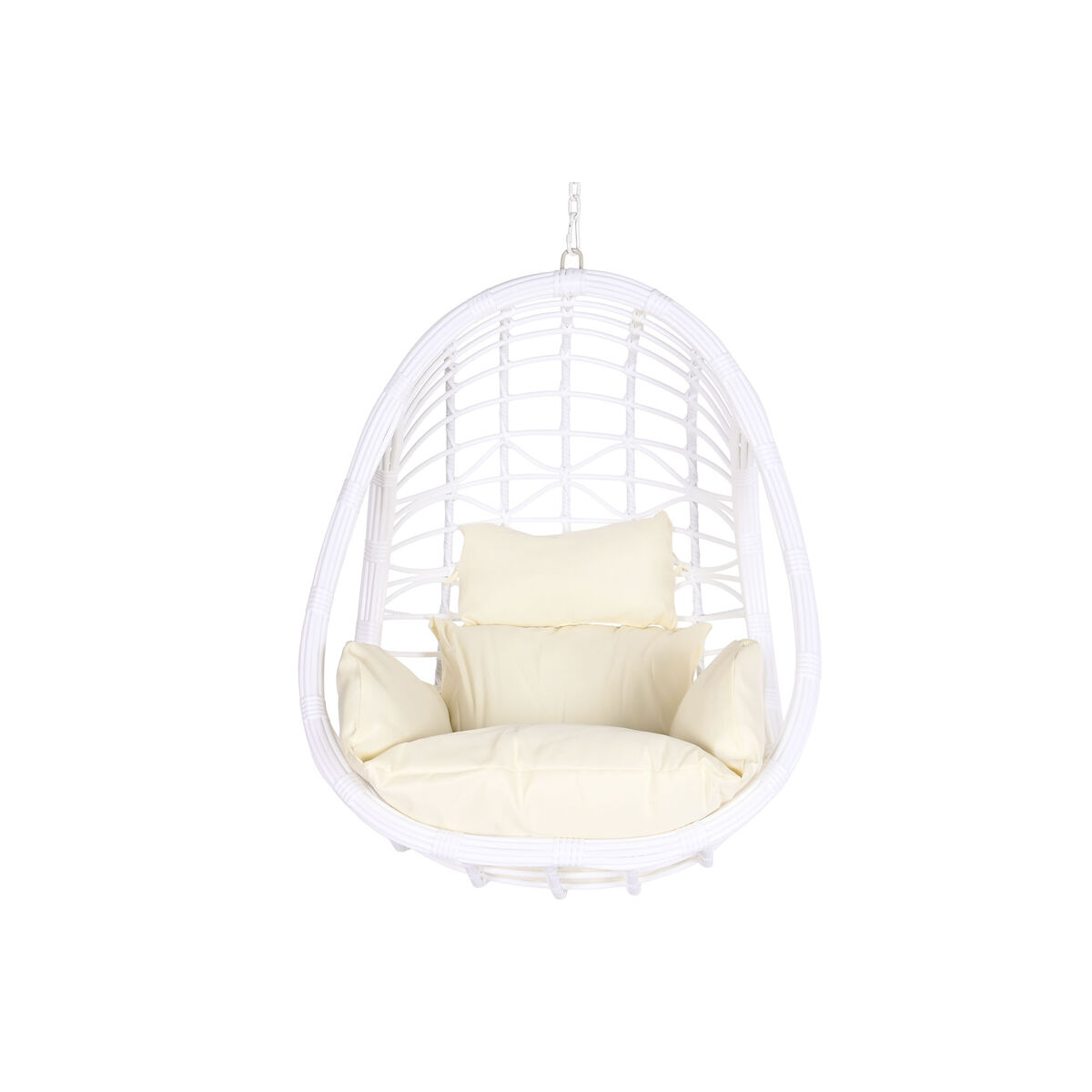 Hängande trädgårdsfåtölj DKD Home Decor 90 x 70 x 110 cm Metall syntetisk rattan Vit - 9