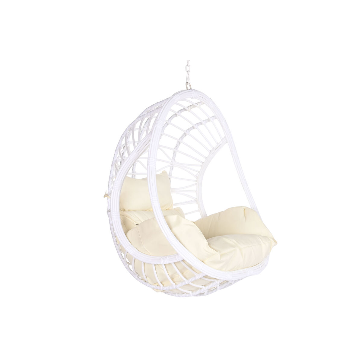 Hängande trädgårdsfåtölj DKD Home Decor 90 x 70 x 110 cm Metall syntetisk rattan Vit - 5