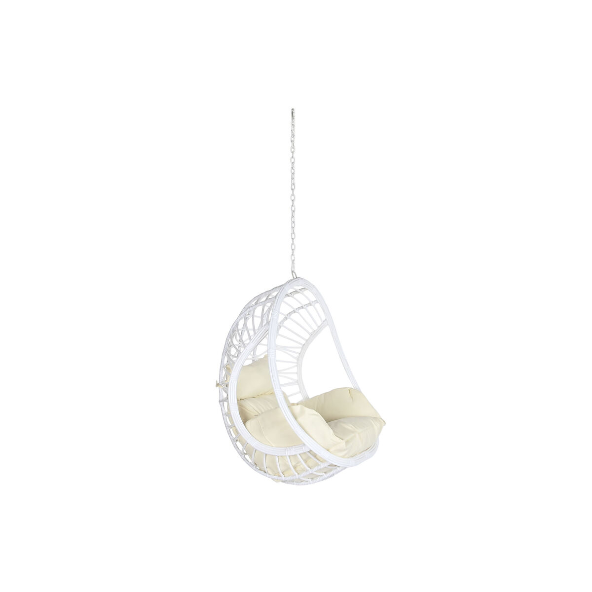 Hängande trädgårdsfåtölj DKD Home Decor 90 x 70 x 110 cm Metall syntetisk rattan Vit - 6