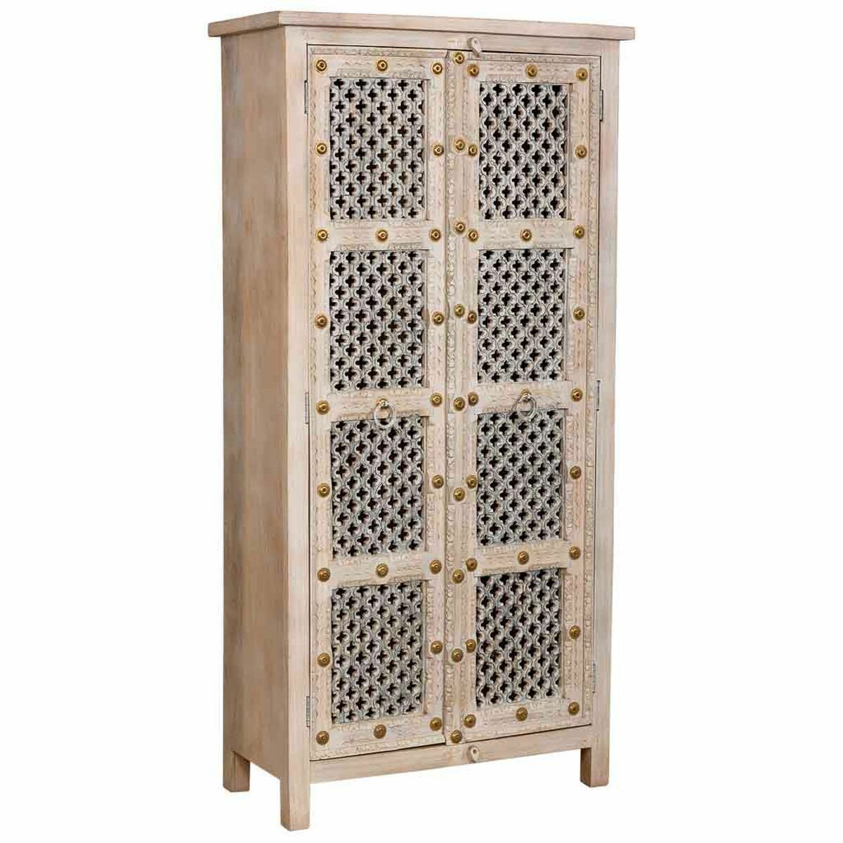 Skåp Alexandra House Living Vit Mangoträ 40 x 180 x 90 cm - 3