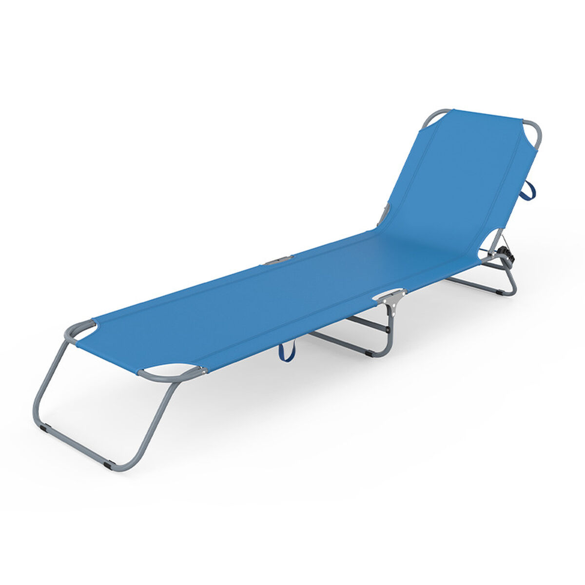 Marbueno Fällbar Solstol Stål Blå för Strand och Pool 187X55X24 cm 10022